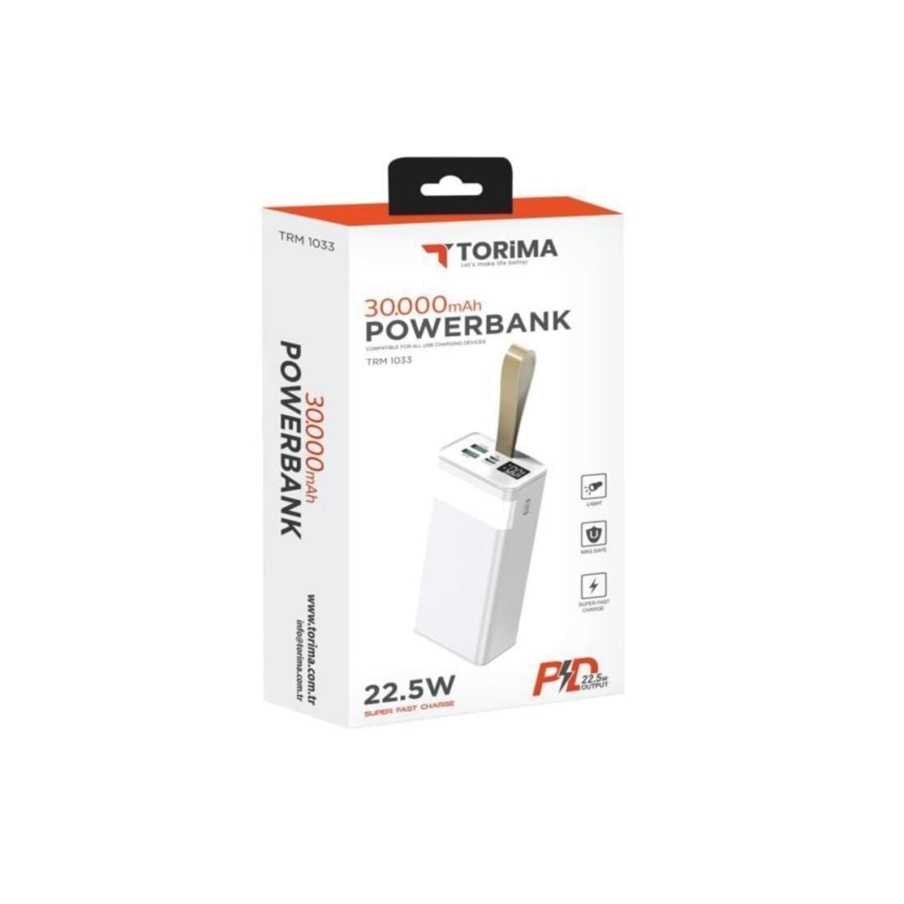 Torima 30.000 mAh 22.5W Hızlı Şarj Dijital Göstergeli Powerbank